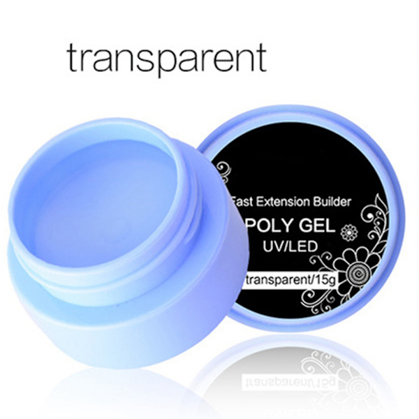 15g Professionell snabb nagelförlängning Poly Gel Lätt att ta bort Manikyr UV Gel Transparent
