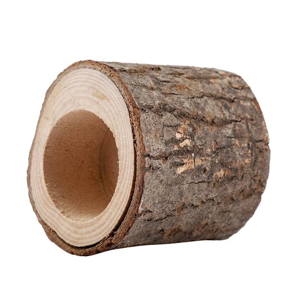 Trä Timmer Hög Ljushållare Stativ Ljusstake Log Blomkruka Ornament Dekor (tre delar)