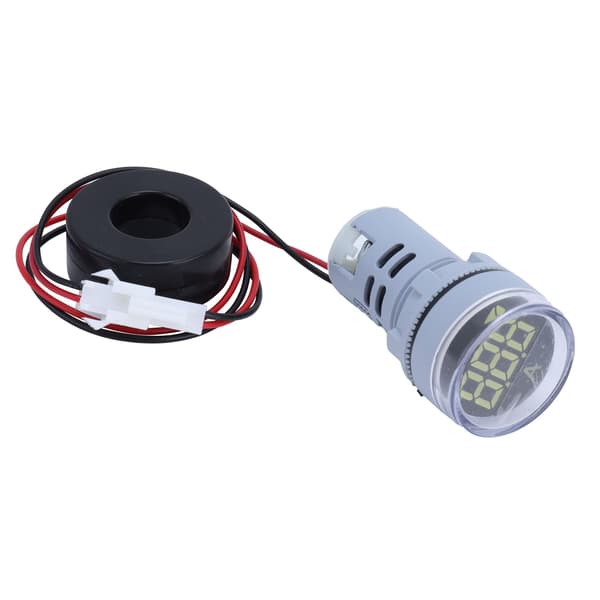 Digitalt Strømmåler Universal Amperemeter Signalindikator Lampe Lys AC 220V AD16‑22DSA Hvid