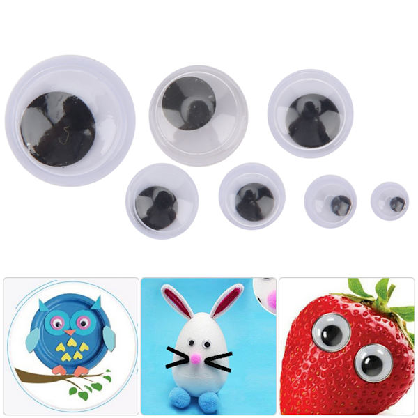 800 STK 4 / 5 / 6 / 7 / 8 / 10 / 12 mm Plastlegetøjsøjne Sort og hvid Bevægelig øjeæble gør-det-selv-tilbehør