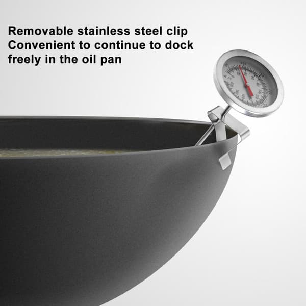 Fritureolie-termometer i rustfrit stål til frituregryde, pommes frites, stegt kylling, grilltermometer