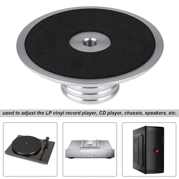 NYHET Black Record Weight Clamp LP Vinyl Skivspelare Metall Disc Stabilizer Silver
