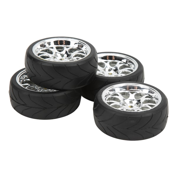 4 st 1/10 RC-hjul Stark dämpning Hög nötningsbeständighet RC-däck Gummi RC-bildäck för de flesta 1/10 platta sportbilar B-däck