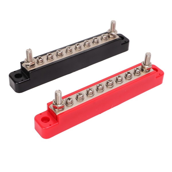 1 par strømfordelingsblokk 10 terminal 48V 150A M6 stud M4 skrue samleskinne for bilbåt 2PCS M6 studs, 8PCS M4 skrue