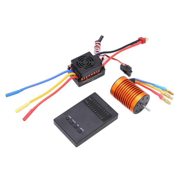 F540 4370KV børsteløs motorsæt med vandtæt 60A ESC og programmeringskort til 1/10 RC-bil