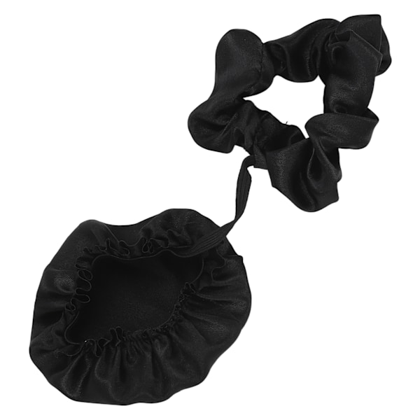 Drikkeovertræk Scrunchie Sæt Vandtæt Pulverforebyggelse Drikkebeskytter Overtræk Scrunchie til Kop Glas Sort