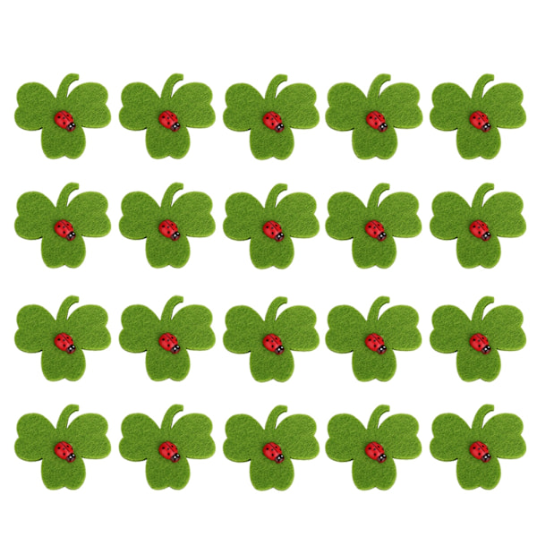 20st/ set Grön klöver Broderad Patch Broderi Badge Sy på applikationer Gör-det-själv-hantverk Dekorfester Kasta konfettiklöver