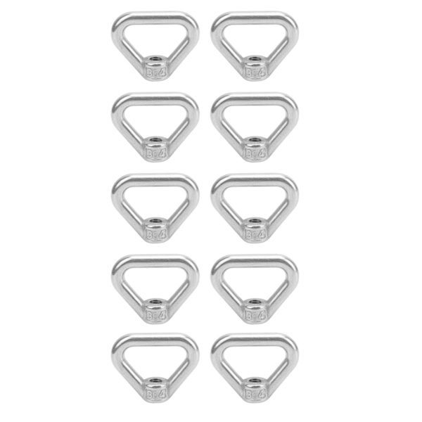 10 st Silver skruvmutter 304 rostfritt stål triangelring mutter öga mutterfäste M8