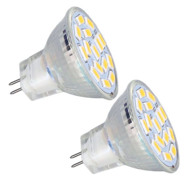 2st glödlampa LED MR11 12V 3W Keramisk bas Ultraviolett fri synskyddslampa för sovrum Vardagsrum Vitt ljus 6000K