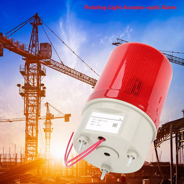 Røde LED-varsellys Akustisk-optisk alarm Roterende lys Nød-LED-strobelys 220V