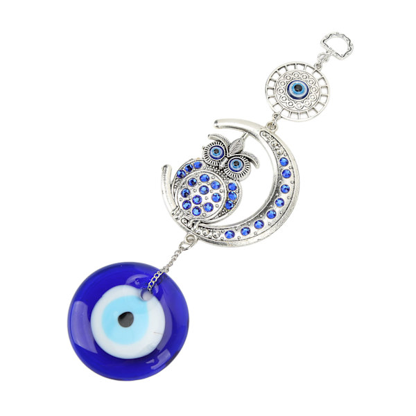 Onda öga hänge natt uggla måne färgad glasyr legering utsökta färger elegant stil locka rikedom onda ögat dekor