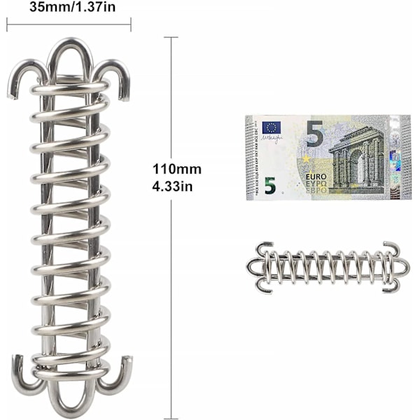 Holdbart 6-delt telttovsæt med rustfrit stålfjeder til presenninger, telte og skærme.