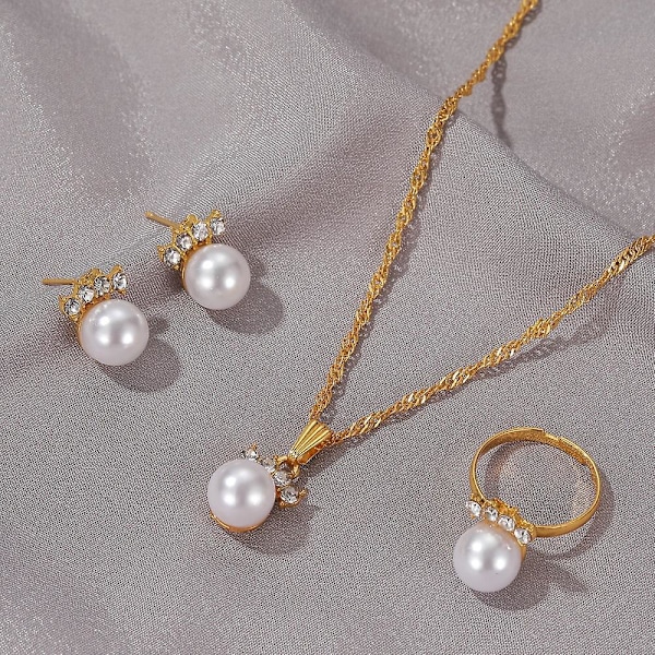 Dam Smyckeset Julset Tredelat Set Present Smyckeset Damset Smycken Örhängen Halsband