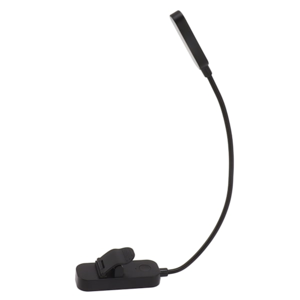 Boklampa USB Uppladdningsbar Blockerande Läsning Clip On Lamp 3 Ljusstyrka Steglös Dimning 8 LED Ögonvård Sömn Hjälp Svart