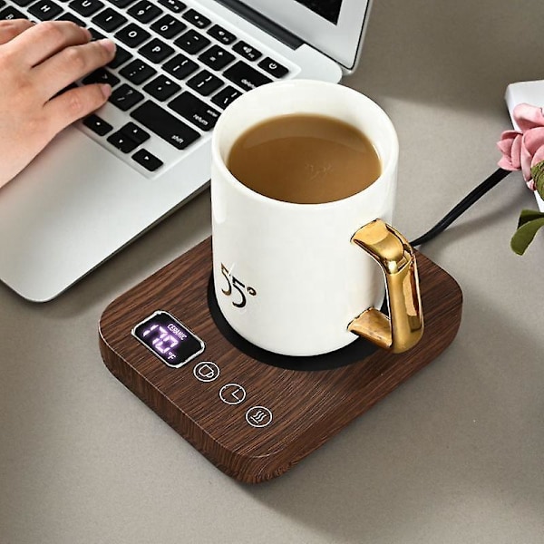 Kaffekopvarmer med temperaturstyring, hurtig opvarmning, 12 timers timer, 4 timers automatisk slukning, tyngdekraftsensor til brug på skrivebordet