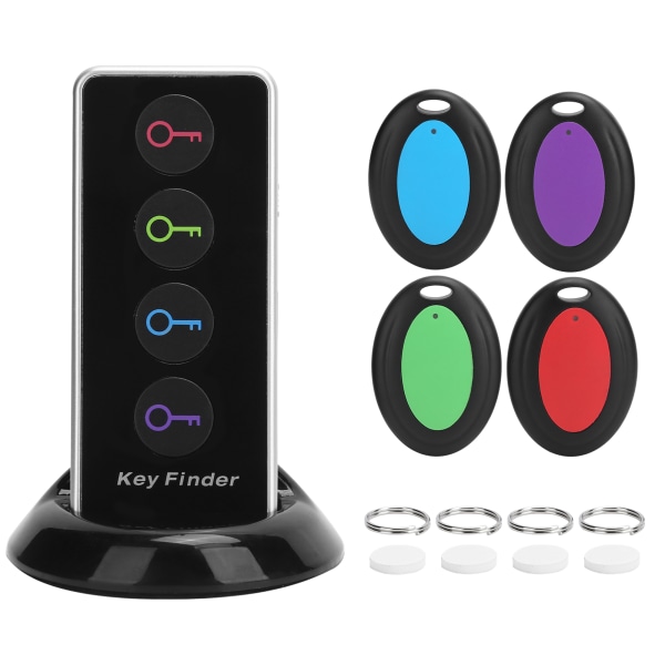 1 i 4 Wireless Key Finder Fjernbetjening Lyd Alarm Locator AntiLost Reminder