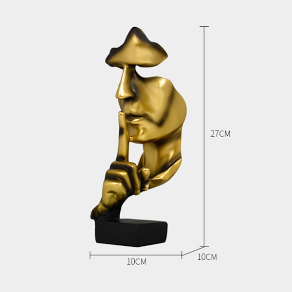 Tenkerstatue Levende Form Kompakt Syntetisk Harpiks Attraktiv Dekorativ Stillhet Er Gull Figur for Hjem Mørk Gull