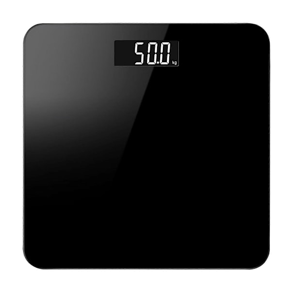 Digital badevægt, høj præcision badevægt med belyst display, batteridrevet (medfølger ikke), 180 kg, sort
