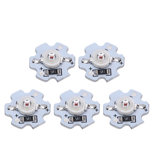 25 st 5V LED-chips 200LM 3W LED-lampor med hög effekt för DIY-belysningsarmaturer Rött ljus 620‑625NM