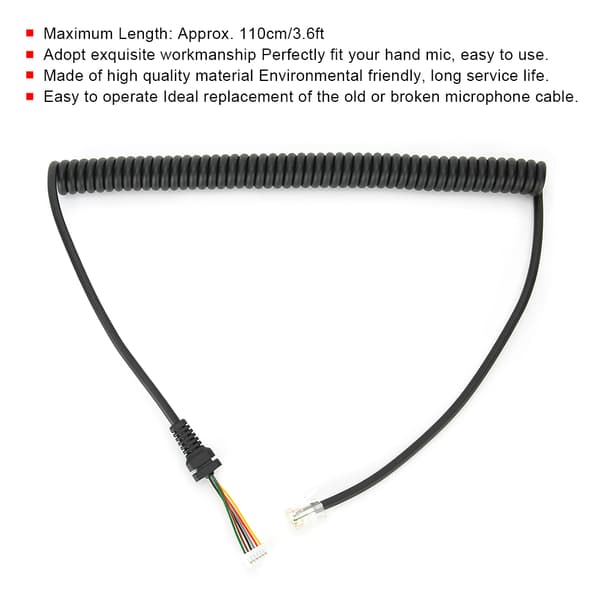 Håndmikrofon Kabel Linje Erstatning for YEASU MH-48A6J/FT-7800/FT-8800/FT-8900
