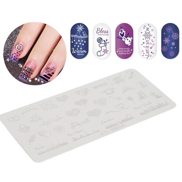 Negle stempling plader Stencils Mønster DIY Negle Printing Stempling skabelon Manicure Tool09-12