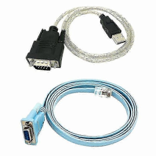 RJ45-verkkokaapeli, sarjakaapeli RJ45 - DB9 ja RS232 - USB (2 in 1) CAT5 Ethernet -sovitin LAN-liitin