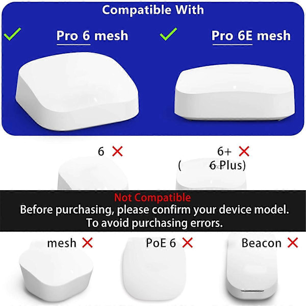 Hållare för Eero Pro 6 Mesh WiFi-router med kabelhantering, stativ, vit50