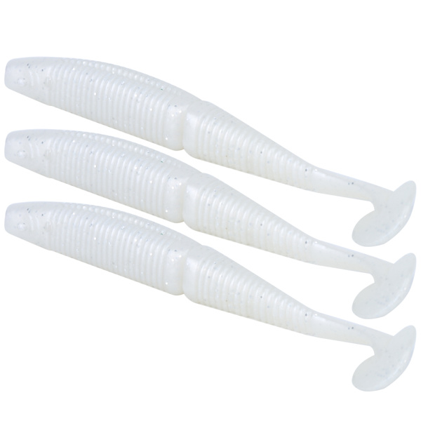 AR36 3PCS T Tail Soft Worm Artificiellt bete 140mm 17g Lures Fiskeredskap Tillbehör Ljus Vit