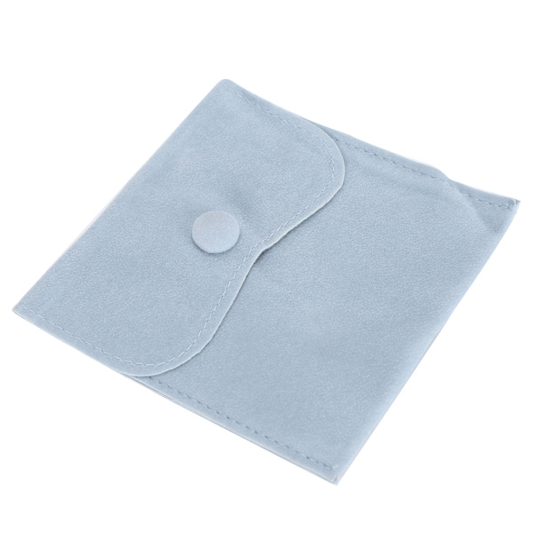 Mjuk flanell förvaringsväska Bärbara örhängen Halsband Armband Organizer Väska Påse Ljusblå