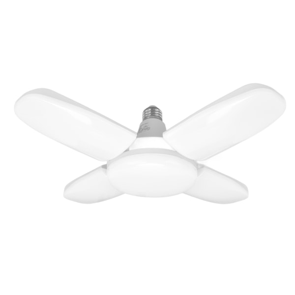 LED-garagelampor, vikbara, 8000LM, E26/27, deformerbara garagelamptak, 85‑265V4+1, fyra blad, 80W, 3000k