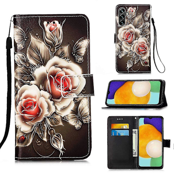 Til Samsung Galaxy A54 5g Pu Læder Wallet Stand Telefon Cover Fuld Dækning Indre Tpu Cover Zekai Rose