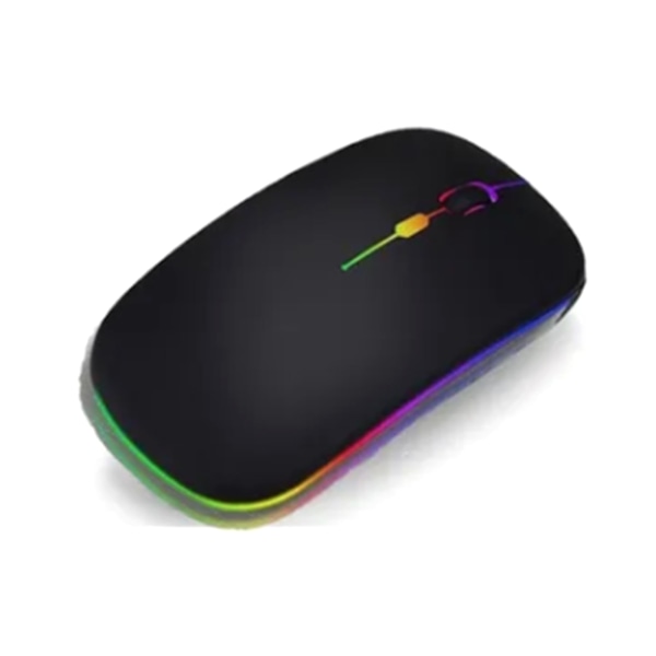 Trådløs mus 2.4G Oppladbar 3 DPI Smart Liten Stille Design Plast Svart 2 Mode BT Mus for Home