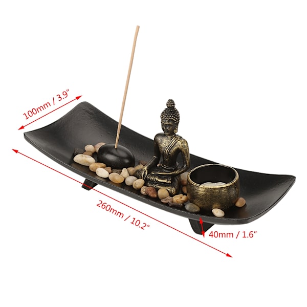 Zen Buddhism Ljusstake Rökelsehållare Set för heminredning