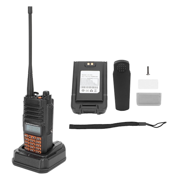 Dual Band Walkie Talkie 10W UHF VHF Lång Räckvidd IP67 Vattentät 2 Vägs Radio för BaoFeng UVXS 100240V EU-kontakt