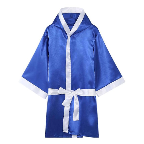 Boxing Robe Kickboxing Uniform for Unisex Belt Competition Training M Blue