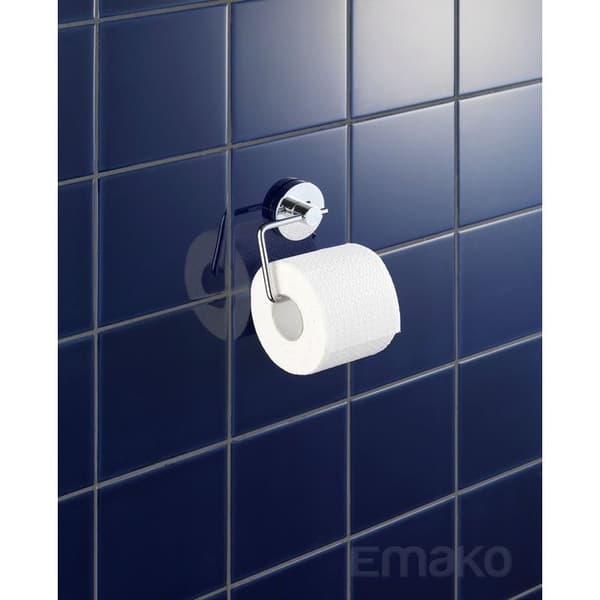 Krom Toiletpapirholder – Vakuummontering uden boring – Ridsefast poleret stål – Dimensioner 16x17,5cm