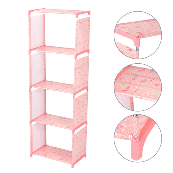Flerlags Bokhylle med Flere Lag, Bokhylle, Oppbevaringshylle, Hylle, Hjemmearrangør for Stue Soverom Kirsebærmønster