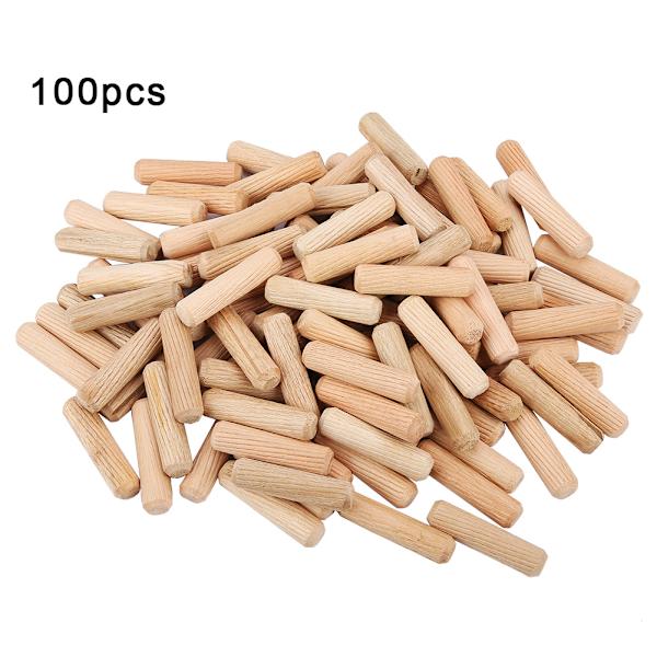 100 stk./sæt Træpinde Cross Grain DIY Træstifter til møbler M10 x 40mm