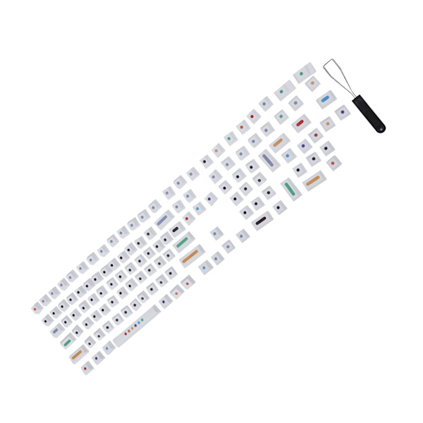 Dot Keycap Dye Sublimation Mekanisk Tangentbord Kompatibel med 61/64/68/87/96/104/108 Vit