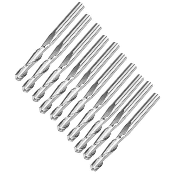 10 stk. 3,175 x 17 mm Doble Fløyter Karbid Kule Nese Endefreser CNC Bits