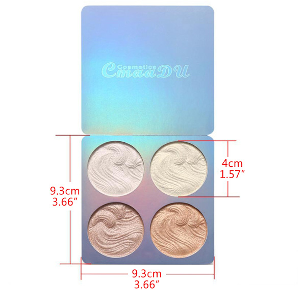4 Color Highlight Palette 3D Body Glitter Highlighter Powder Professionell makeup Ansikte och kropp ljusare Kosmetika Highlight Contour A A