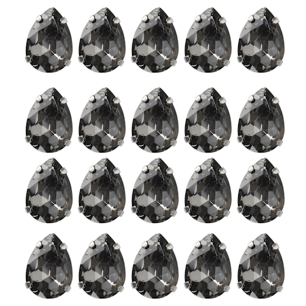 20 stk DIY klodiamanter brudekjole retro mote håndverk glass klær dekorasjoner 15 x 18 mm kokosgrå dråpeformet glass klodiamant
