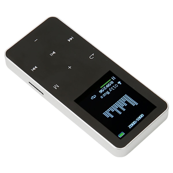 MP3-soitin 8G Bluetooth 4.2 1,8 tuuman näytön kohinanvaimennus häviötön kannettava MP4-soitin käännössanakirjalla hopea