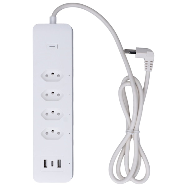 Smart Power Strip til Tuya WiFi Surge Protector med 4 individuelt styrede stikkontakter 2 USB og 1 Type C-port 10A 250V Brasilien stik
