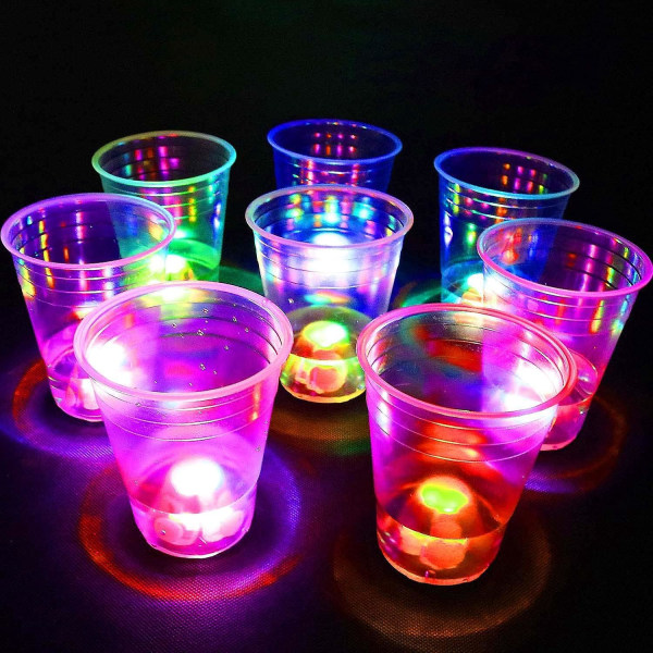 24-paknings LED plastglass for arrangementer, fester, bursdager, konserter, bryllup, BBQs, strandferier