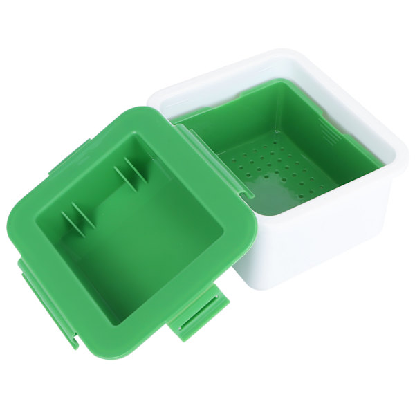Tofu Press Squeezer PP Tofu Drainer Vann Fjerningsverktøy Kjøkken Matlaging Tilbehør Grønn Hvit