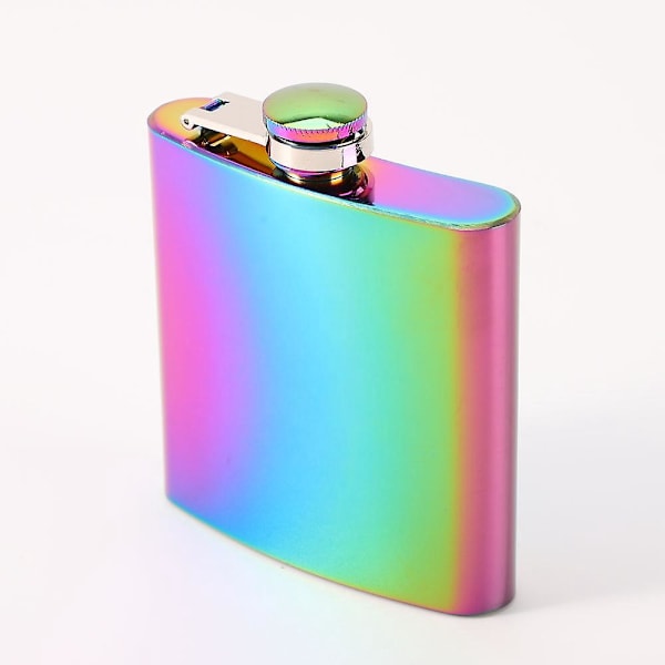 Enhjørning Design 6 Oz Lommestørrelse Hip Flask Rustfri Stål Rustfri Skruelåg Regnbue Finish Ideel til Gravering