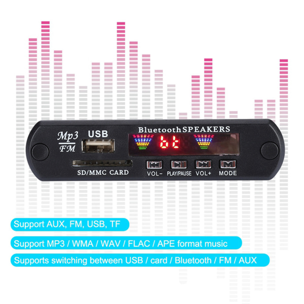 SDM01Bt U-DX 4 värin näyttö Bluetooth 5.0 FM APE FLAC dekoodauskorttimoduuli