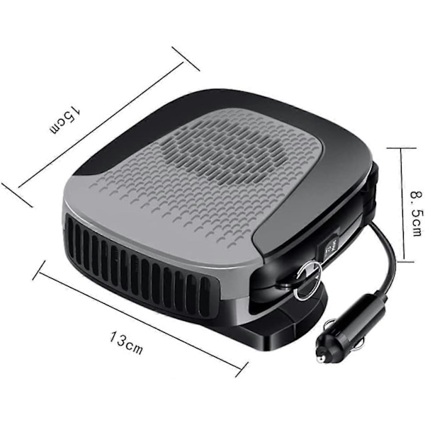 Bilvarmeblæser, 12 V 150 W bil-vintervarmer, justerbar afrimer, elektrisk bilvarmer, blæservarmer, forrude, afrimer -JRzd