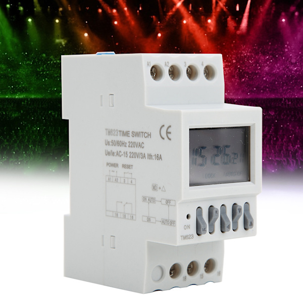 TM623 Timer Switch Latitude Automatisk Justering Smart Switch Timer 8 På 8 Av AC220V
